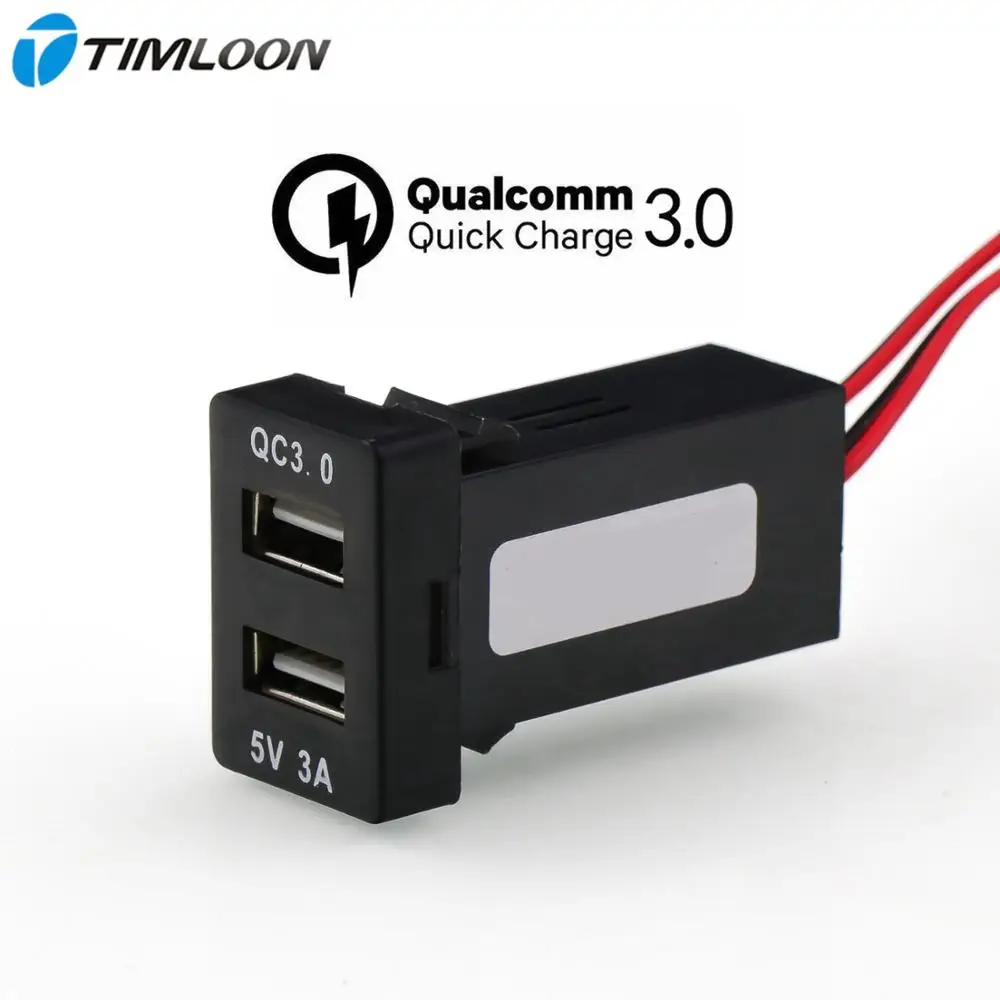 QC3.0+ 5 В 3A разъем USB быстрое автомобильное зарядное устройство, быстрое зарядное устройство для автомобиля используется для TOYOTA, Camry, Corolla, Yaris, RAV4, Reiz, Cruiser