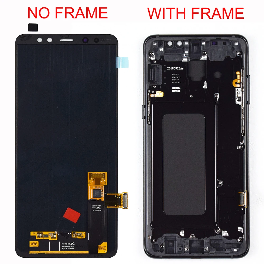 AMOLED дисплей ЖК для SAMSUNG Galaxy A8 Plus A730 ЖК-дисплей сенсорный экран дигитайзер замена можно отрегулировать