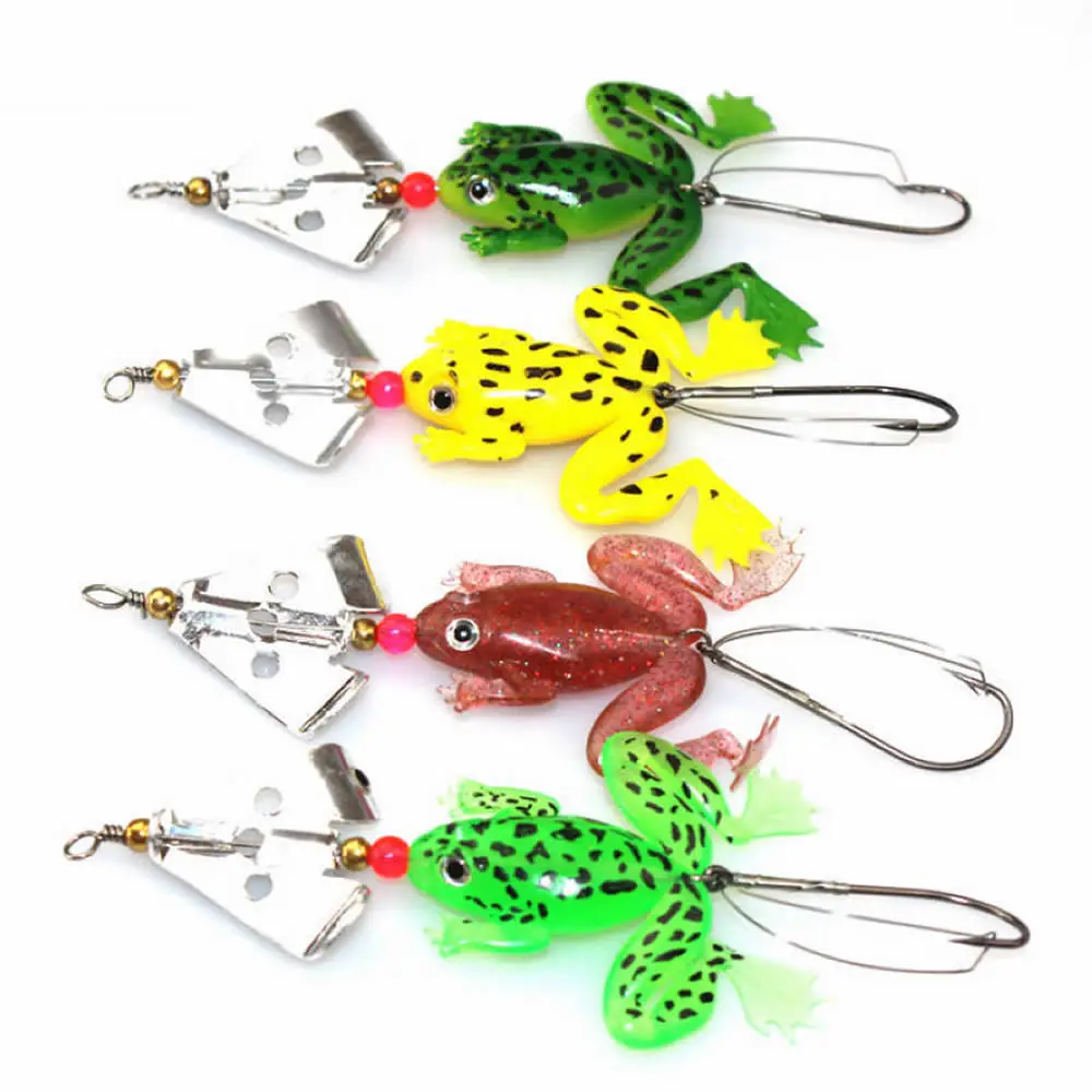 New Frogs Fishing Lure Set 4Pcs/Lot Rubber Soft Fishing Lures