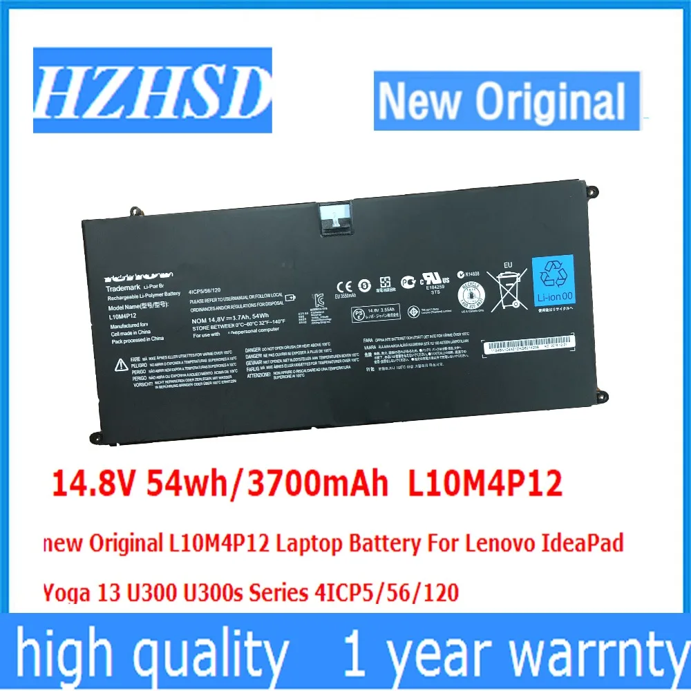 14.8 В 54wh/3700 мАч L10M4P12 новый оригинальный L10M4P12 ноутбука Батарея для Lenovo IdeaPad Yoga 13 U300 U300s серии 4ICP5/56/120