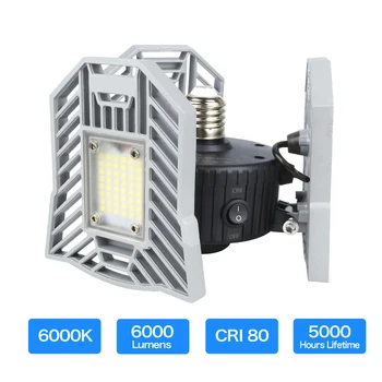

80W 60W E27 Bulb Led Deformable Lamp Radar Indoor Light LED SMD 2835 Studio Garage Industrial Warehouse Mining Lamp