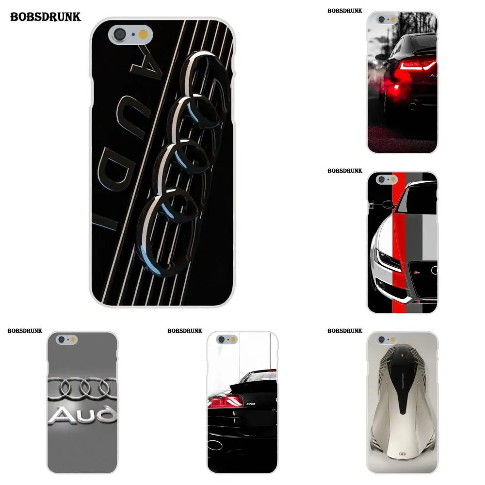 

EJGROUP Audi Logo Soft Silicone TPU Transparent Art Cover Case For iPhone 4 4S 5 5C SE 6 6S 7 8 Plus X