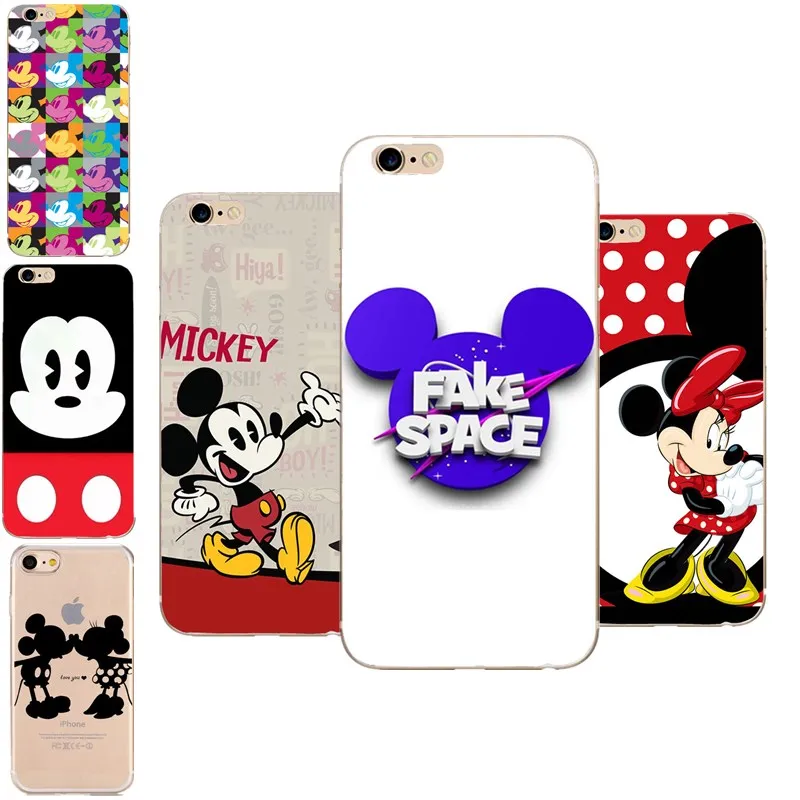 Cute Cartoon Mickey Mouse MINNIE Soft TPU For iPhone 7 8 6 S X XS 5 5S SE Capinha Silicone 7Plus 8Plus Cases Cover |