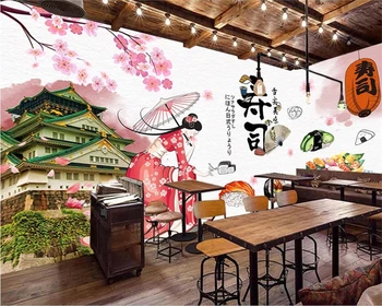 

beibehang Custom wallpaper fashion Japan tour Japanese food sushi restaurant background wall decoration wallpaper mural wall