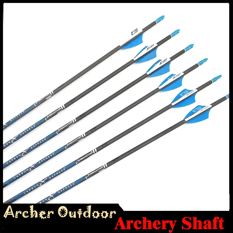 

6/12pcs Pure Carbon Arrows Spine 500 600 700 800 900 1000 ID 4.2mm Plastic Vanes 30inch Recurve Bow Hunting And Shooting Archery