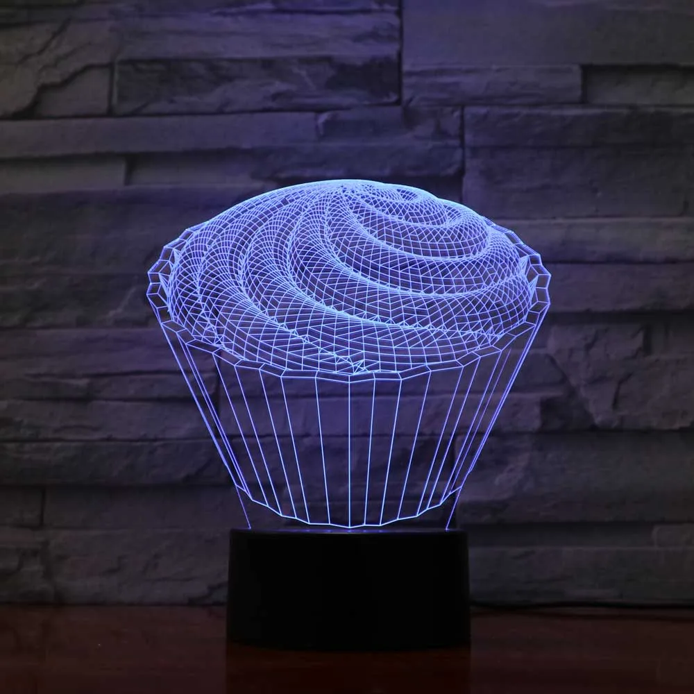 3D Visual LED light fixtures 7 Colors Changing Night Lamp Atmosphere