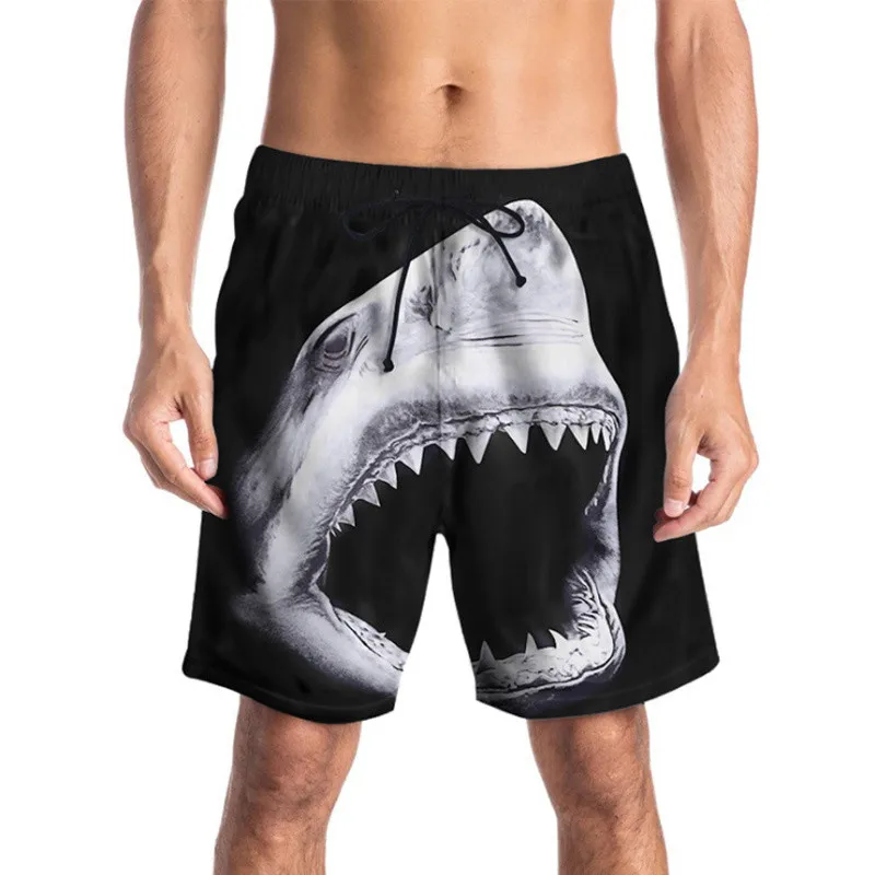 

Adults Swimwear Men Briefs Print Shark Fashion Swimming Trunks Loose Quick Dry Summer Surfing Shorts Sports Beach Swimsuits