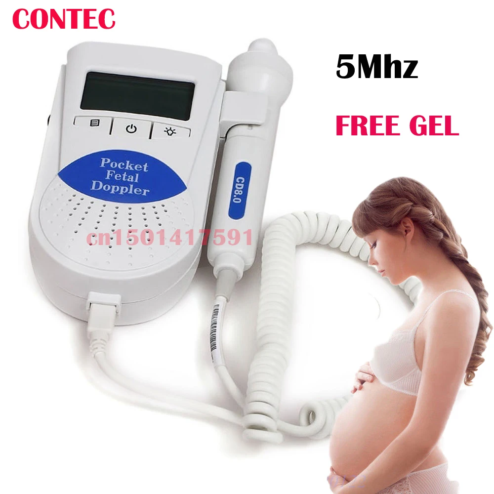 

5mhz FDA CE PortableBRAND CONTEC Pocket Baby Fetal Heartbeat Pregnacy Doppler Fetal Heart beat Monitor Sonoline B Fetal Doppler
