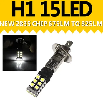

2x Car H1 2835 SMD 15 LED White Canbus Head Fog DRL Driving Light Lamp Bulb 12V