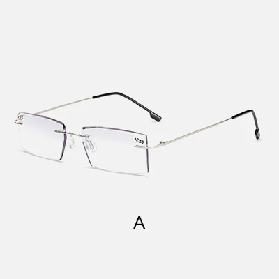 Ralferty, роскошные женские очки без оправы для чтения, женские прозрачные очки для зрения, диоптрийные очки, gafas de lectura A117 - Цвет оправы: A