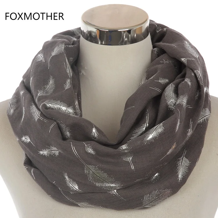 FOXMOTHER модные женские белые темно-синие желтые бронзовые фольга Серебряное перо кольцо шарфы шейный шарф блестящий платок