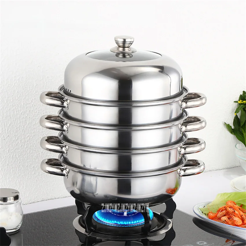 

High Quality Multi - layer 28 cm Steamer Stainless Steel Thicken Pot ,Bread Steamed Buns Steamer Large Induction Cooker General