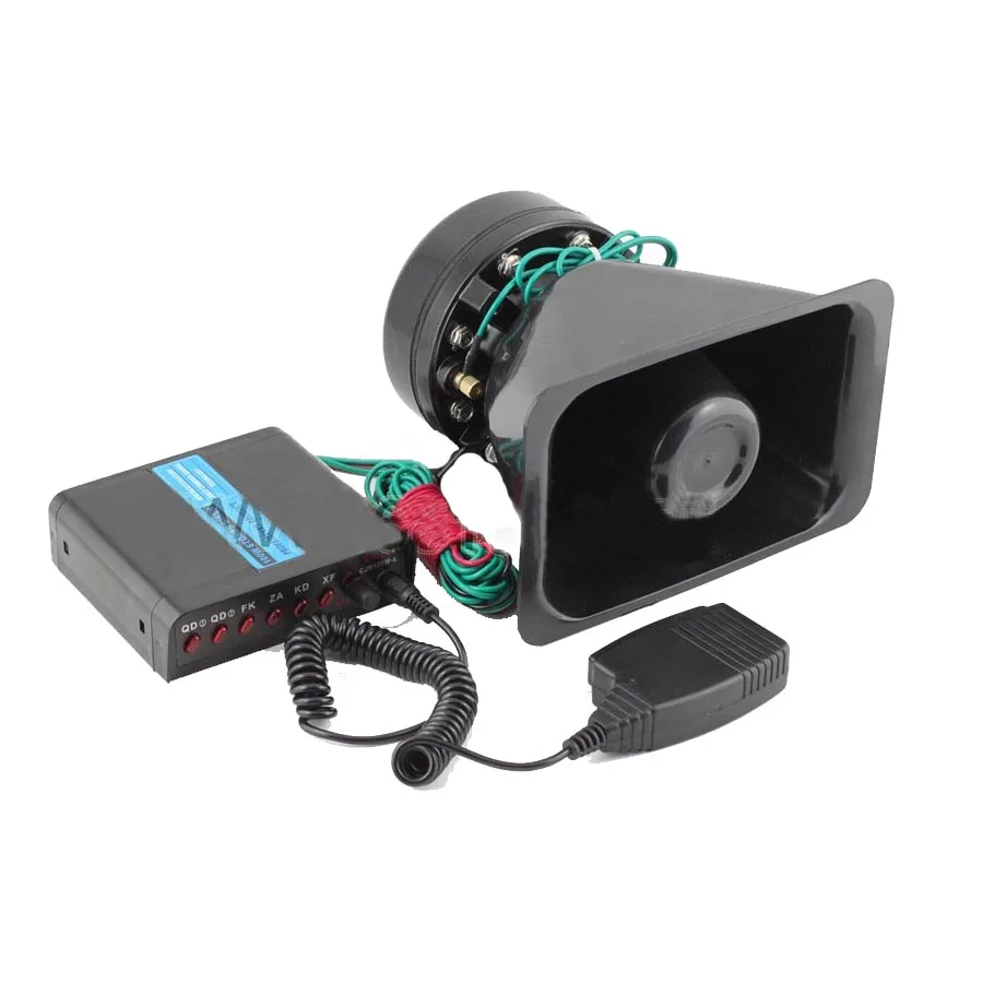 100W Car Electronic Loud Speaker 12V Auto Police Siren Megaphone 6