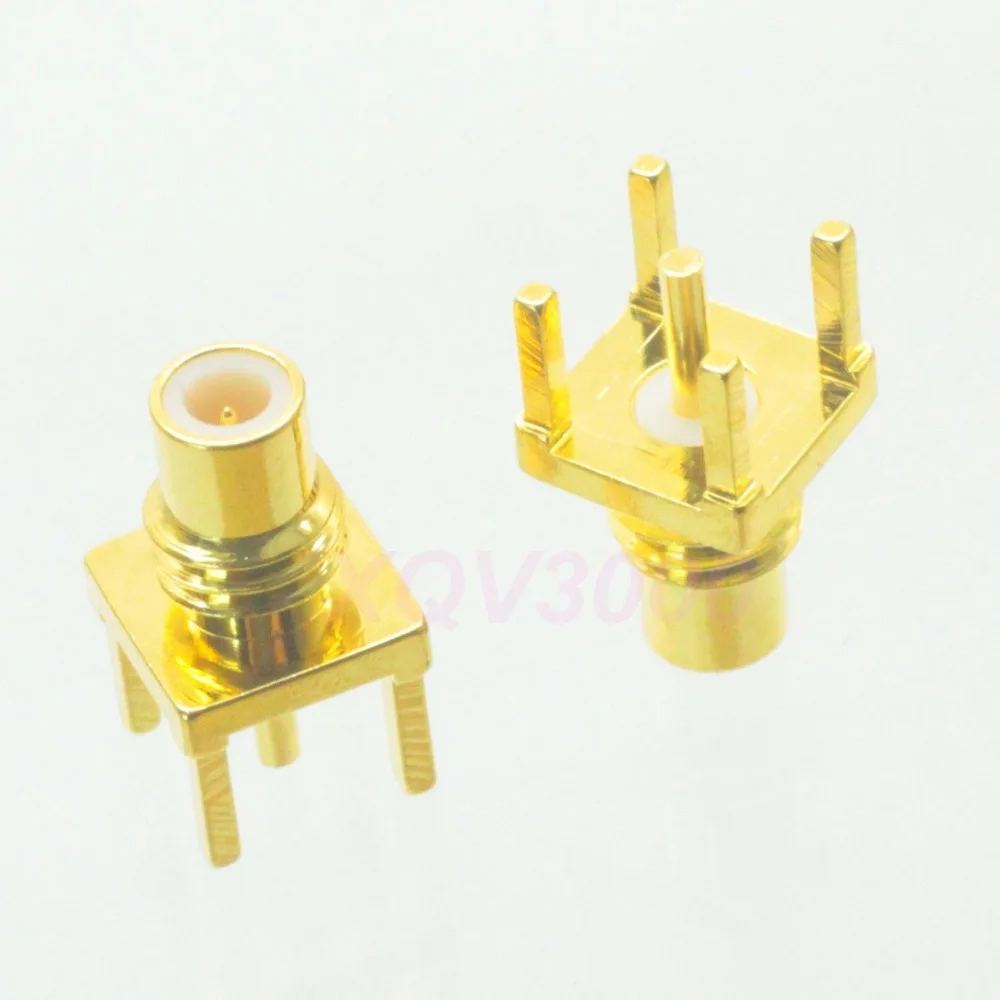10pcs Connector SMC male plug pin solder PCB mount straight RF COAXIAL ...