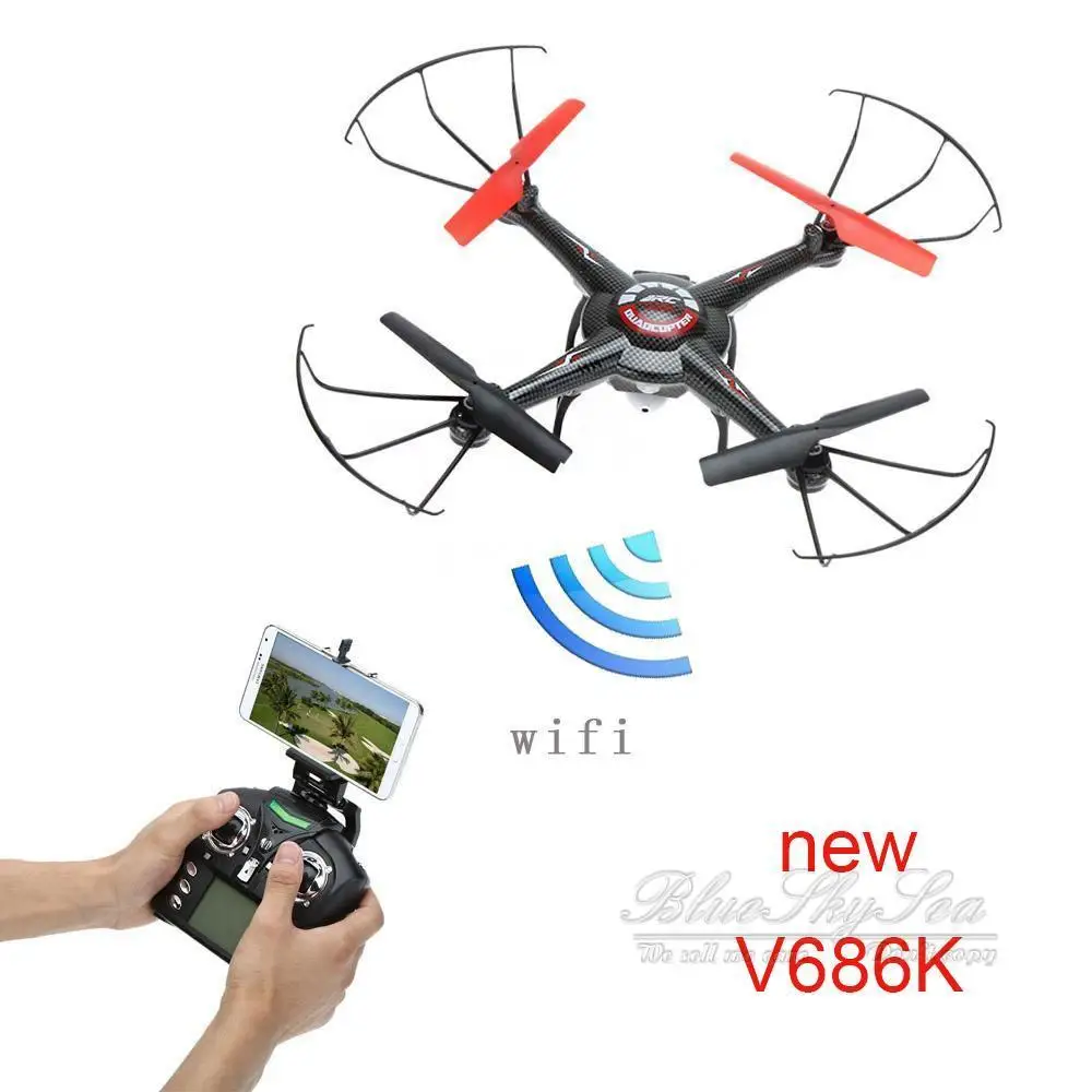 Free Shipping Wltoys JJRC V686K FPV Quadcopter WIFI Camera UFO RC Drone One key Return CF
