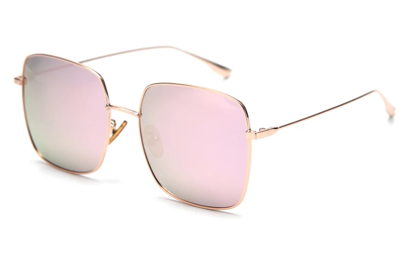 Kachawoo, большие квадратные солнцезащитные очки для женщин, поляризационные, золотые, металлические, модные, золотые, мужские, солнцезащитные очки для женщин, зеркальные, унисекс, очки - Цвет линз: pink mirror lens
