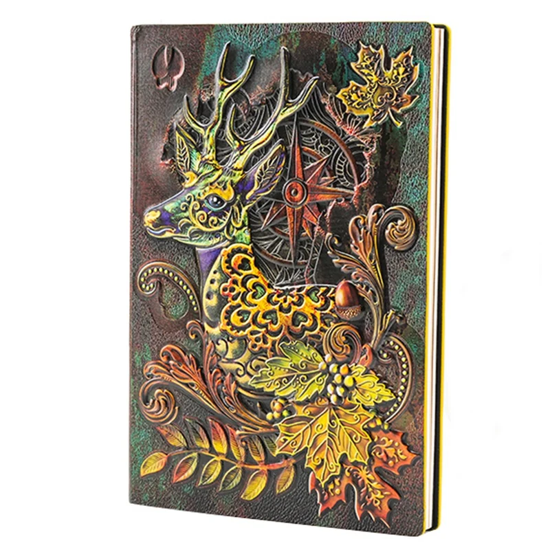 

New European Premium Retro Relief Notepad Premium Gift Notepad Tourism Memorial Notebook planner bullet journal agenda diary s#8