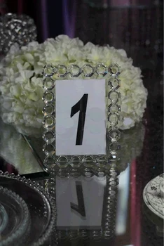 

New arrival crystal table number stand for wedding decoration