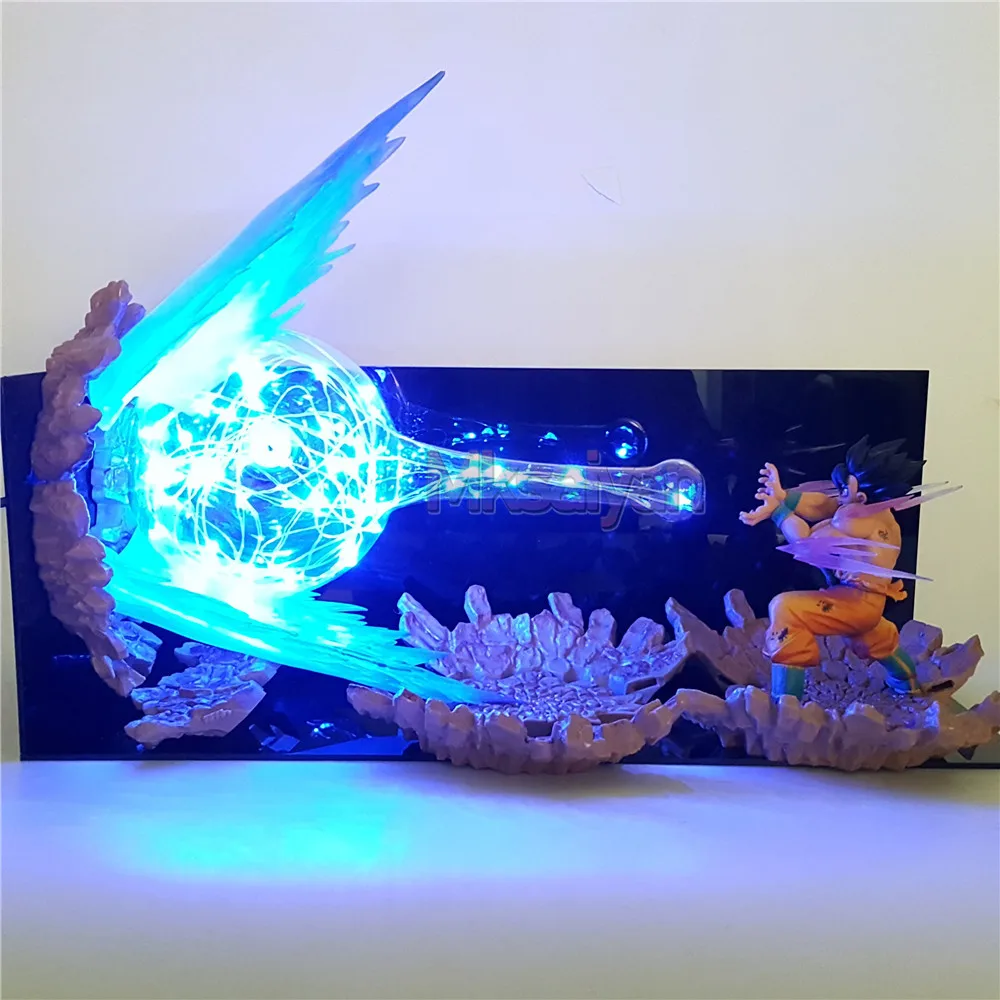 Dragon Ball Z фигурку сын Goku kamehameha DIY свет взрыв сцены игрушечные лошадки фигурка супер Гоку модель