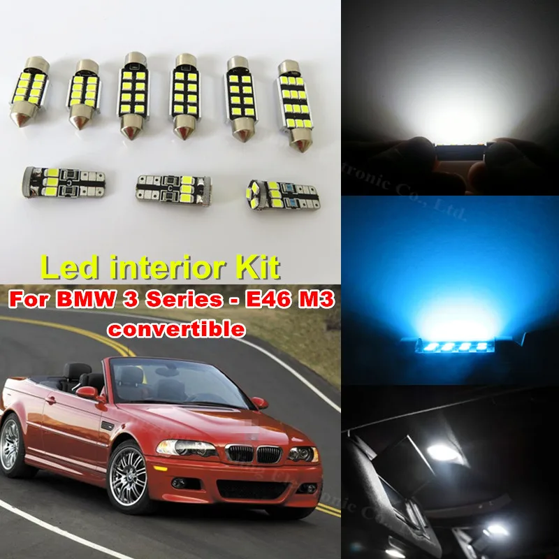 10x Canbus Trunk LED Car Light LED Interior lighting kit for BMW 3 Series E46 M3 Convertible