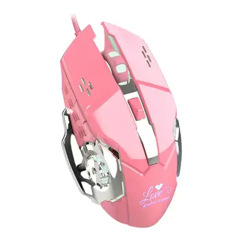 

New 3200DPI ZERODATE HXSJ X500 Pink USB Wired Ergonomic Backlit Gaming Mouse White Backlight with Adjustable DPI
