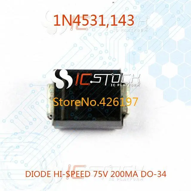 Free Shipping 1N4531 143 DIODE HI-SPEED 75V 200MA DO-34 100PCS |