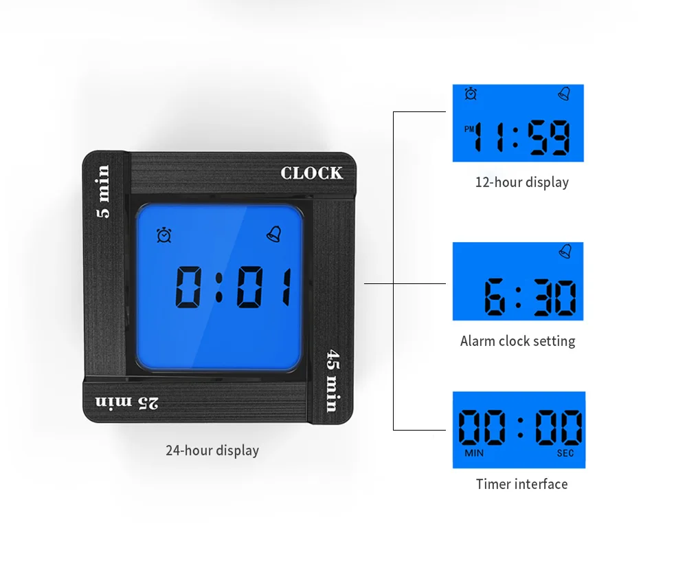 Цифровые часы-будильник научно-исследовательских время Управление томатный сроки напоминание флип четыре квадратные часы светодиод цифровой часы с режимом включения по таймеру пружина