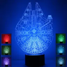 3D новинка свет Звездные войны лампа 7 цветов сменный акриловый светодиодный абажур лампа Luminaria 3D огни Звезда смерти фигурка
