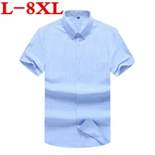 8XL 6XL 5X100% хлопок мужские платья рубашки с коротким рукавом модная повседневная облегающая в клетку мужские рубашки брендовая одежда рубашка Homme