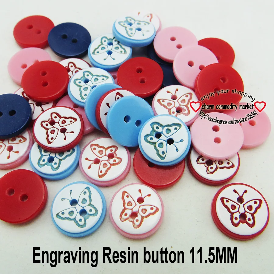 

50PCS engraving butterfly button decoeration resin buttons coat boots sewing clothes accessory R-266