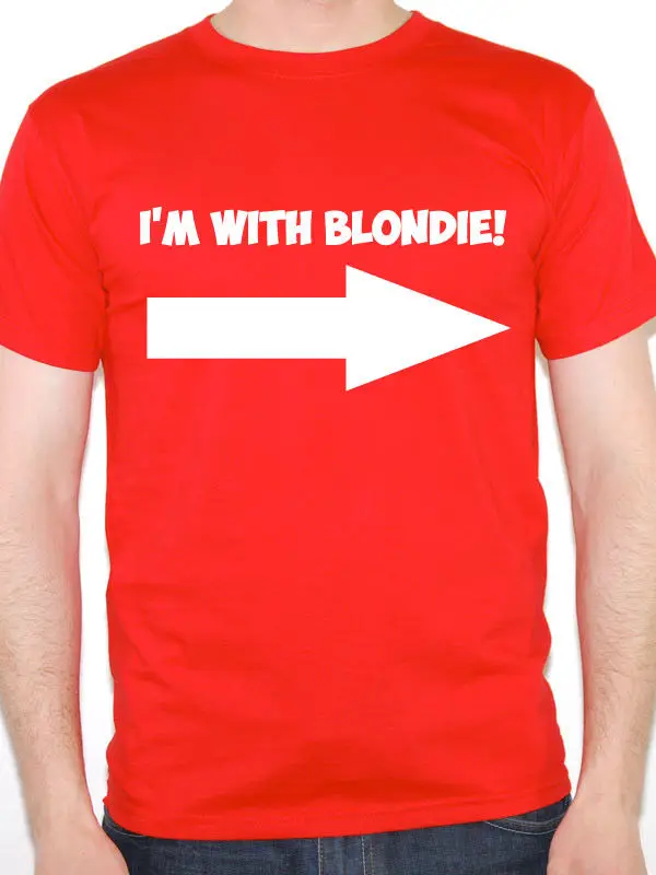 Random T Shirts I'M With Blondie Blonde Hair Joke Men'S Novelty Short O Neck Tees-in T-Shirts