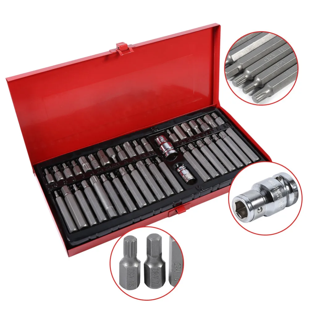 

40pcs Assorted Power Screwdriver Bits Set hex star & spline Bit Holder Socket ratchet Adapter Repair Tools Kit
