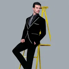 Обновление популярной тонкий смокинг для жениха Однобортный три кармана дружки Свадебные вечерние мужской деловой костюм(куртка+ брюки+ жилет