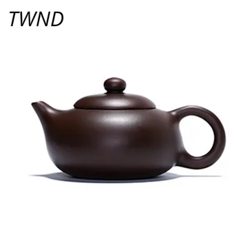 

Purple clay yixing teapot chinese kung fu qing yu pot handmade zisha kettle suit black Tie Guan yin 12.6