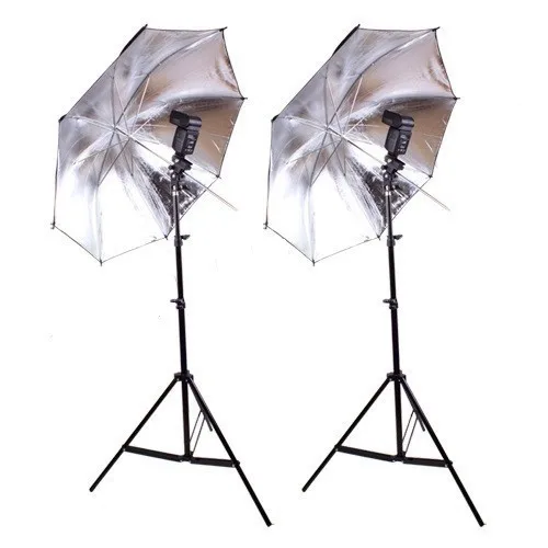 

Godox 33" 80cm Flash Silver Black Reflector Umbrella with Shoe Holder Mount B Bracket & Studio Photo Stand Kit
