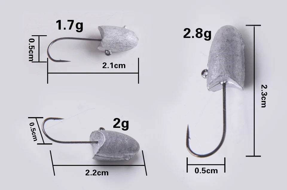 BaMMax Fishing hook 5pcs/lot 2g  2.8g Lead Head Jigging Hook Jig Head hooks For Soft Lure carp Fishing Tackle accessories