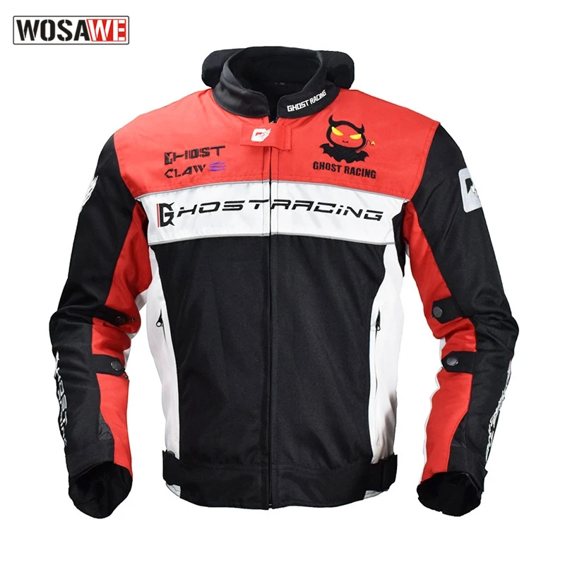 

GHOST RACING Motorcycle waterproof windproof protective racing jacket with 5 Armor thermal vest motorcycle MTB riding jacket