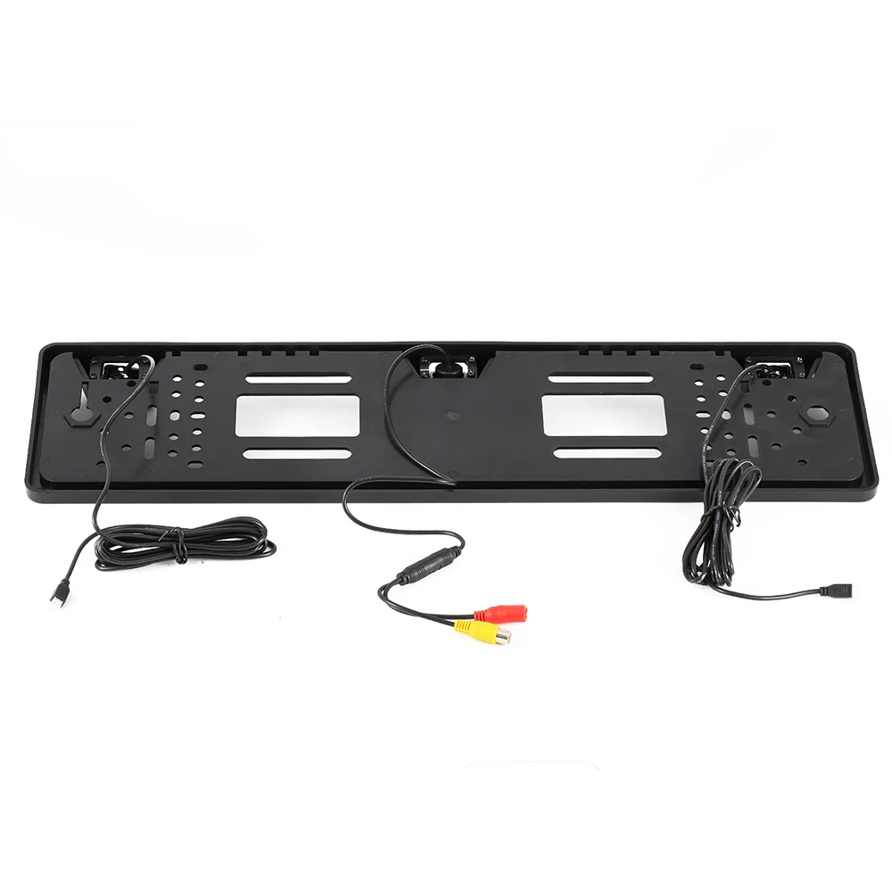 Auto Rearview System European License Plate Video Parking Sensor Reversing Radar with HD Rear View Backup Camera No Drill Holes