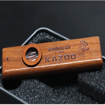 

Woody Kazoo Flute Mouth Harmonica Flute High Quality Lightweight Kids Party Gift Kid Musical Instrument Iron Box Packing