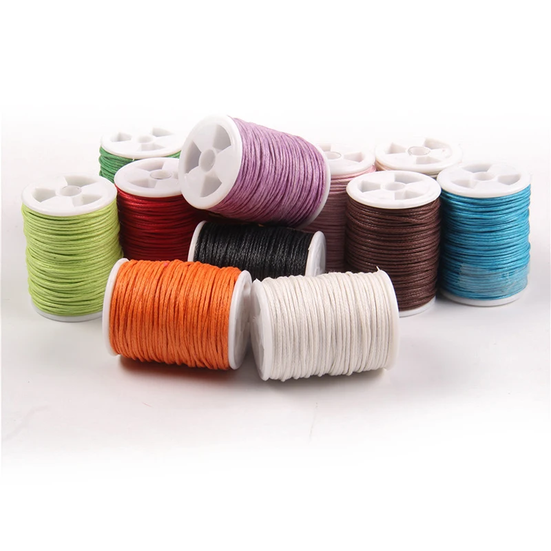 

Korean 12 Colors 1mm Roll Waxed Polyester Cord String Thread For Beading Bracelet Necklace Macrame Braided Cord String