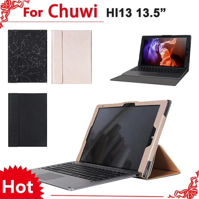 Best Price High Quality stand Pu leather case For chuwi hi13 13"tablet PC,Fashion keyboard Protective sleeve For Chuwi Hi13+Screen flim