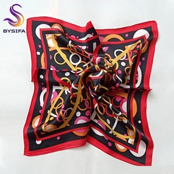 

[BYSIFA] Women Pure Silk Silk Scarf Fashion Acessorries Brand Silk Small Neck Scarf Spring Autumn Winter Ladies Scarves 55*55cm