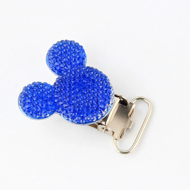 Blue DIY 5 шт./партия, клипсы для соски для мыши из смолы, подходят для детей, металлические держатели, застежки, детские изделия, аксессуары ручной работы - Цвет: Blue