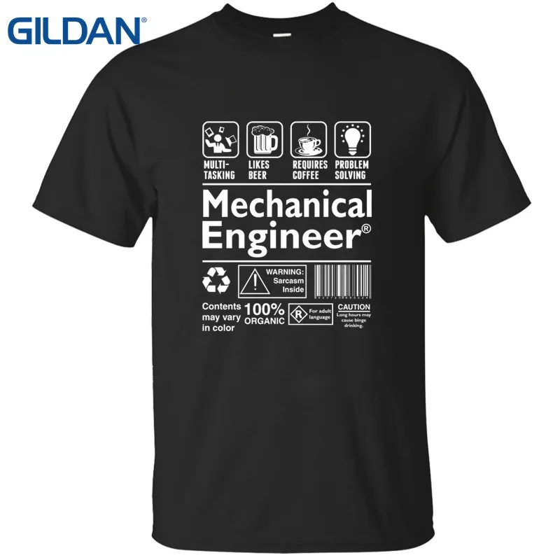 

Mechanical Engineer Definition Graphic T Shirts Topic Basic Size S To 4Xl Tee Shirt Round Collar 100% Cotton Adult Shirts Gray