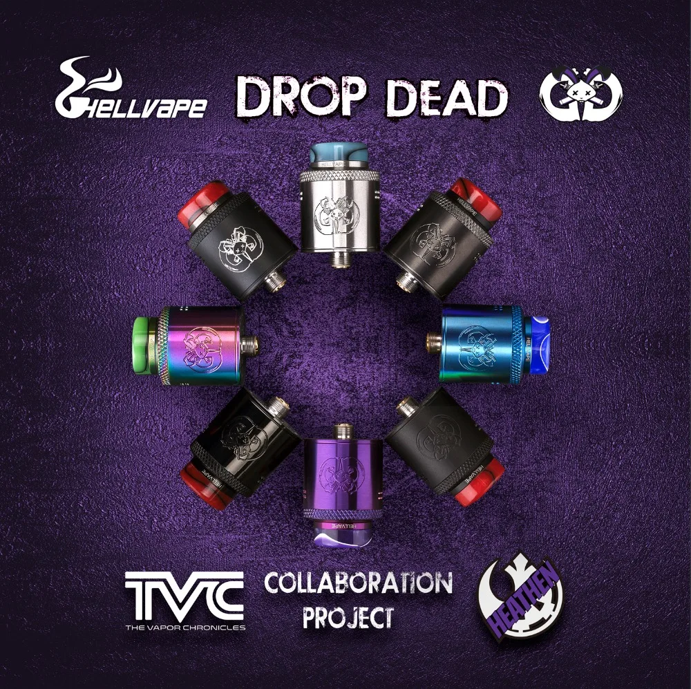 Электронные сигареты Hellvape Drop Dead 24 мм RDA с смолы Driptip один/двойной катушки строит для Aegis mod против dead rabbit rda