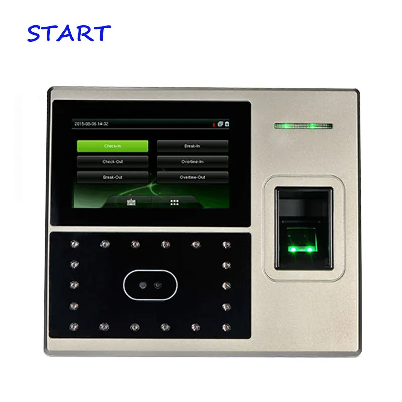 

ZK Uface800 Face Time Attendance And Access Control System Fingerprint Time Clock 1200 User Time Recorder