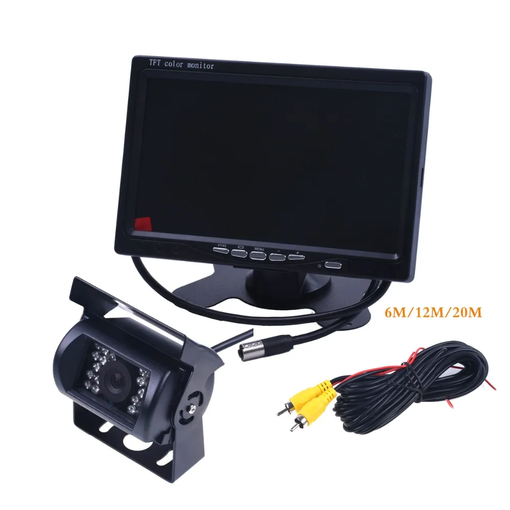 

DC 12-24V Bus Truck Parking Camera Monitor Assistance System HD 7 Inch Car Monitors With Rear View Camera RCA Video Cable