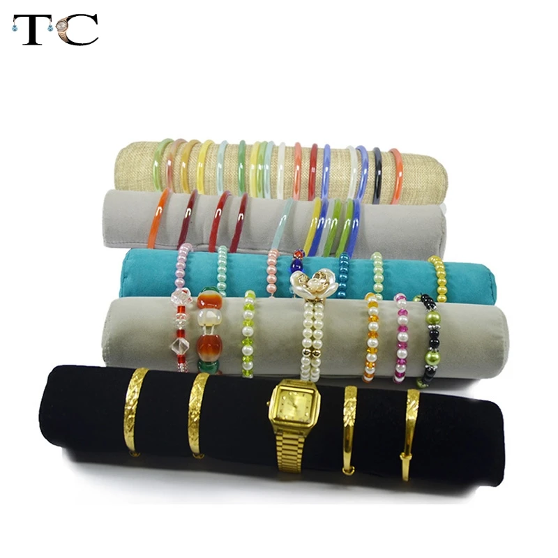 5 Color 32cm Jewelry Roll Bag Jewelry Organizer Bracelets Display Watch Holder Jewellery Storage Tube Wholesale
