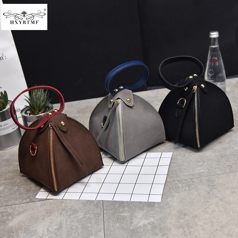 

Fashion Women Bag Triangle Scrub Solid Mini Handbag Messenger Crossbody Shoulder Bags For ladies Female Bolsa Feminina