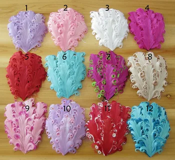 

6Pcs/Lot Handmade Curly Feather Flowers Artificial Flower DIY For Bridal Wedding Bouquet Girl Hair Accessoires High Quality